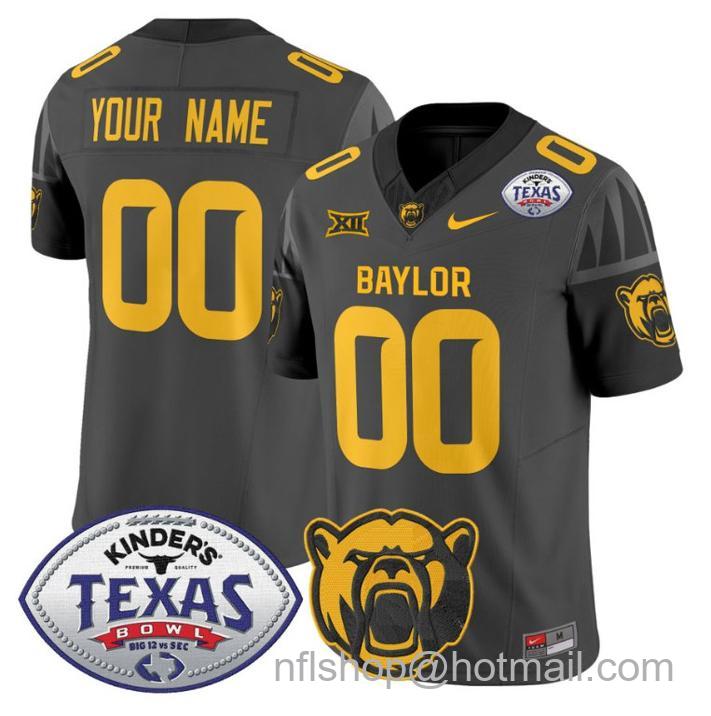 Nike Baylor Bears 2024 Texas Bowl Patch FUSE Limited Football Stitched Custom Jersey Black