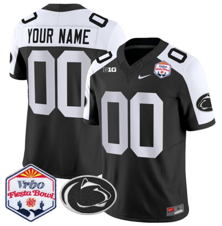 Nike Penn State Nittany Lions 2024 The Fiesta Bowl Patch Vapor Limited Custom Stitched Football Jersey Style Black Alternate