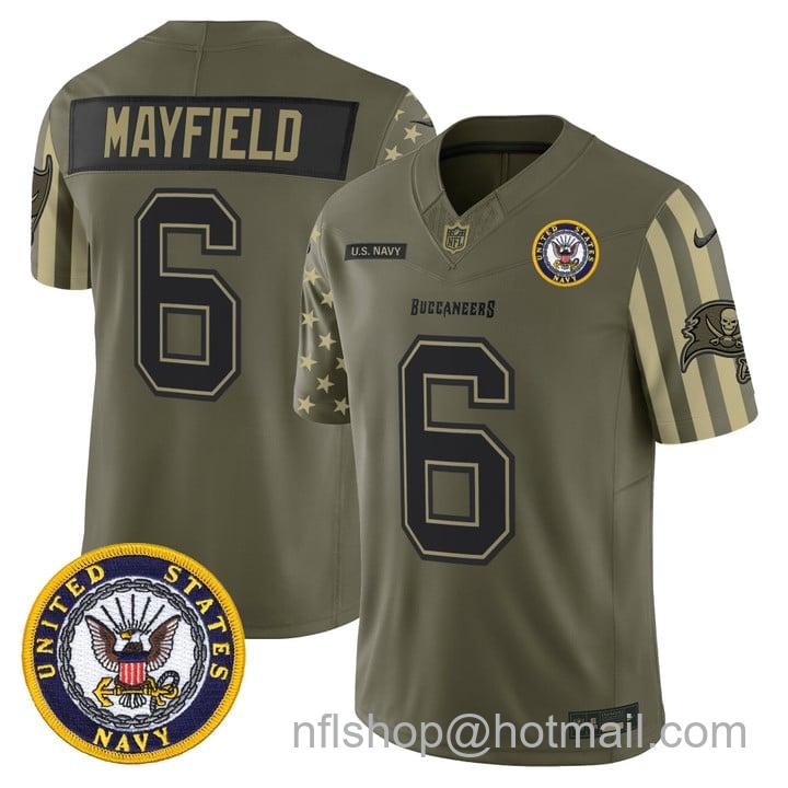 Men's U.S. Military Veteran x Tampa Bay Buccaneers #6 Baker Mayfield Vapor Limited Stitched Jersey