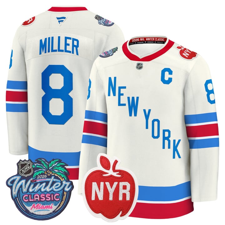 Men's New York Rangers #8 J.T. Miller 2026 Winter Classic Premium Stitched Hockey Jersey Beige
