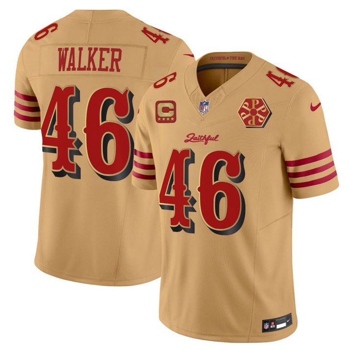 Men's San Francisco 49ers #46 Delanie Walker Gold 2025 Rivalries F.U.S.E. Vapor Limited with Patch Stitched Jersey