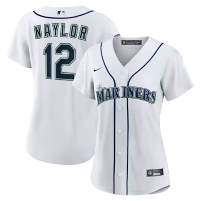 Women's Seattle Mariners #12 Josh Naylor White Home 2025 Nike Replica Stitched Jersey