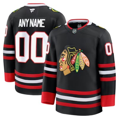 Men's Chicago Blackhawks Custom Black Alternate 2025 Premium Stitched Hockey Jersey