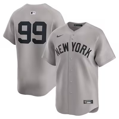 Men's New York Yankees #99 Grey Road 2025 Nike Limited Stitched Jersey NO NAME
