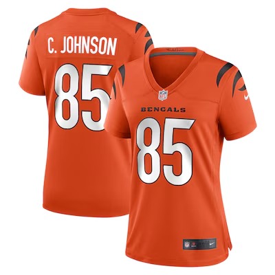 Women's Cincinnati Bengals #85 Chad Johnson Orange Nike Retired Player Alternate Stitched Game Jersey