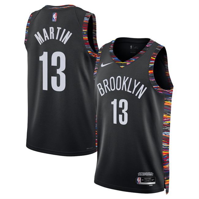 Men's Brooklyn Nets #13 Tyrese Martin Black 2025-26 City Edition Stitched Basketball Jersey