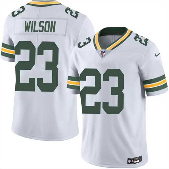 Men's Green Bay Packers #23 Emanuel Wilson White 2025 Vapor Untouchable Limited Stitched Football Jersey