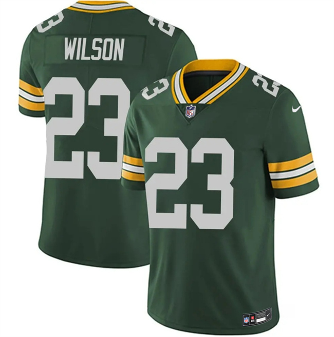 Men's Green Bay Packers #23 Emanuel Wilson Green 2025 Vapor Untouchable Limited Stitched Football Jersey