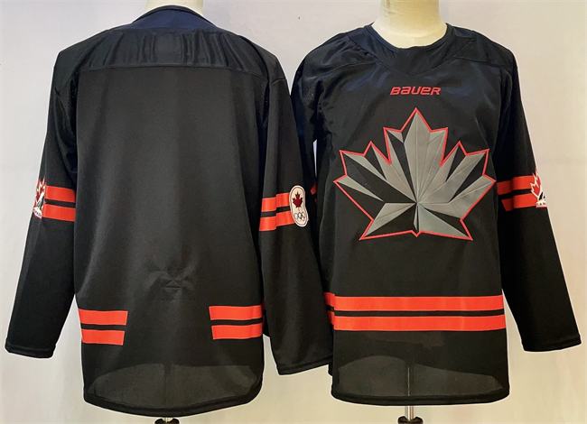 Men's Canada Hockey Blank Black Stitched Jersey