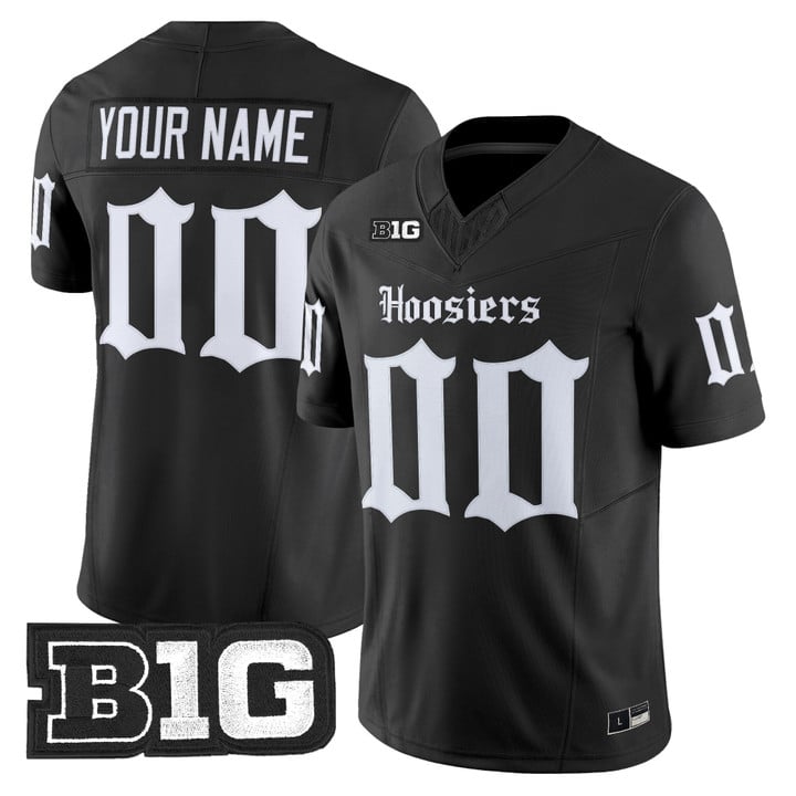 Men's Indiana Hoosiers Custom 'Gothic Edition' Vapor F.U.S.E. Limited Stitched football Jersey Black