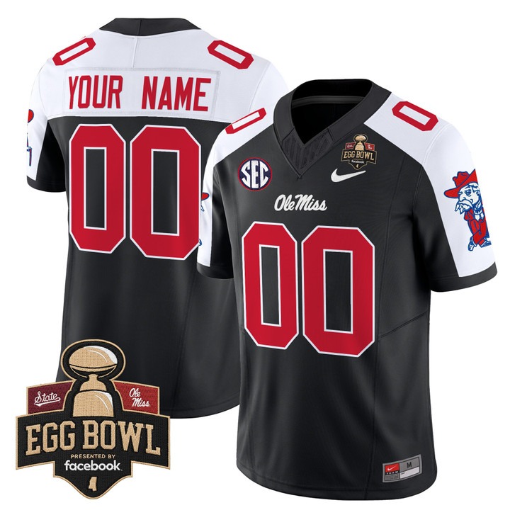 Men's Ole Miss Rebels Custom 2025 Egg Bowl F.U.S.E. Vapor Limited Stitched football Jersey Black Alternate