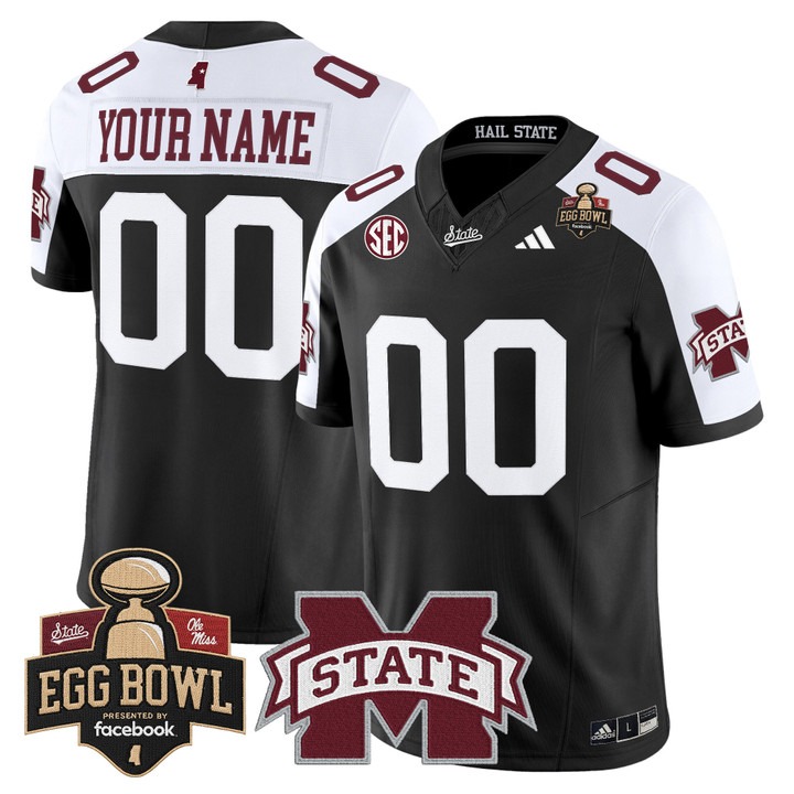 Men's Mississippi State Bulldogs Custom 2025 Egg Bowl Vapor Limited Stitched football Jersey Black Alternate