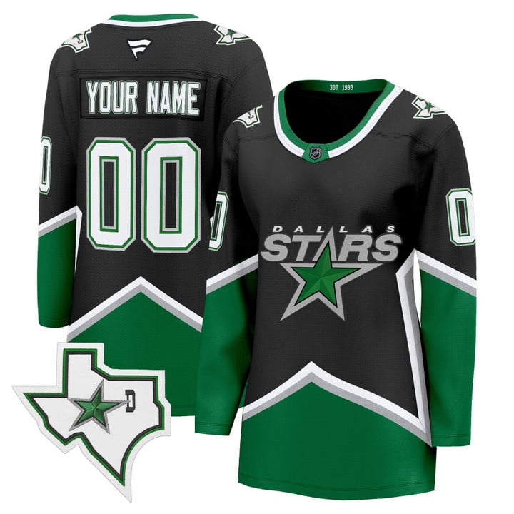 Women's Dallas Stars Custom Black '99 Throwback 2025-26 Alternate Stitched Hockey Jersey