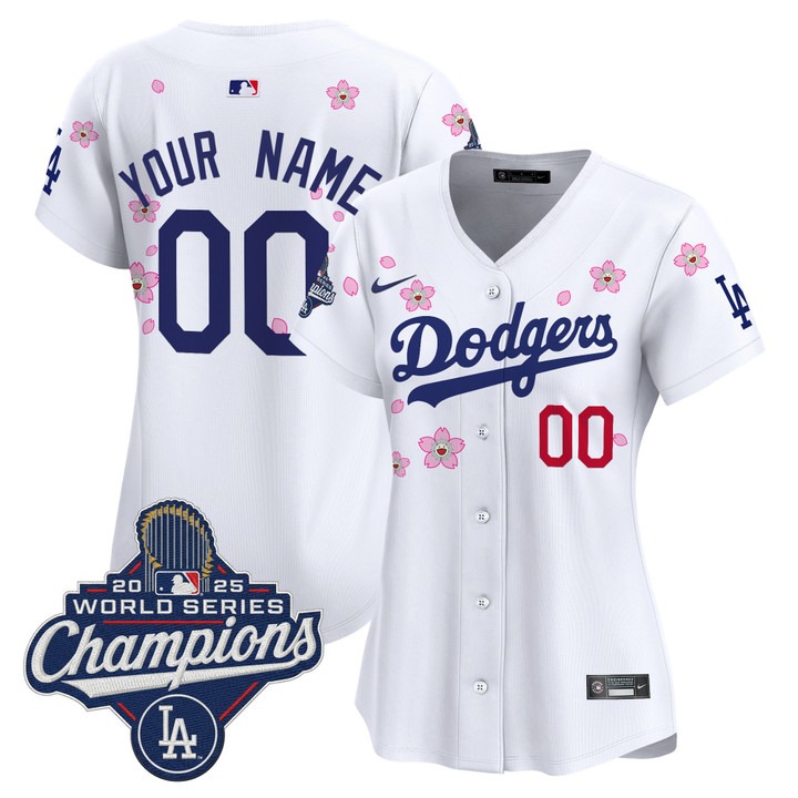 Women's Dodgers 2025 World Series Champions x Tokyo Series Limited Custom Jersey - White