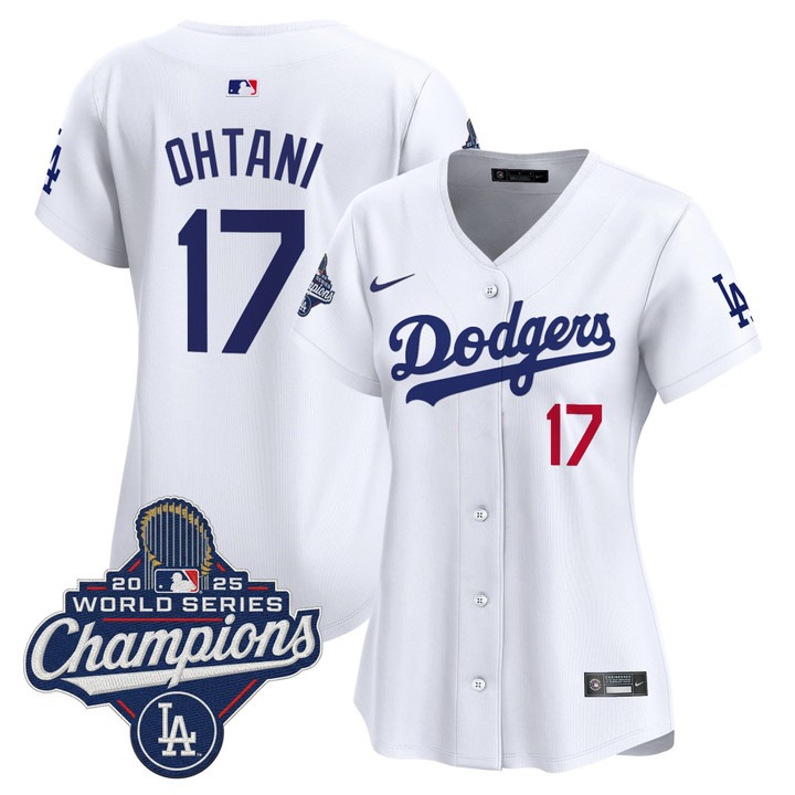 Women's Dodgers #17 Shohei Ohtani 2025 World Series Champions Nike Limited Jersey White