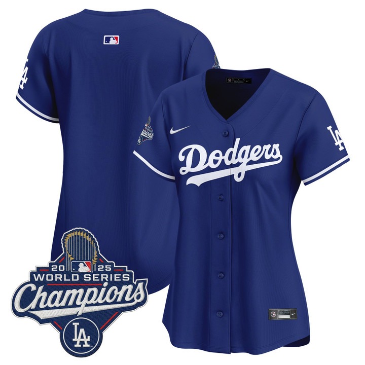 Women's Dodgers Blank 2025 World Series Champions Nike Limited Jersey Royal