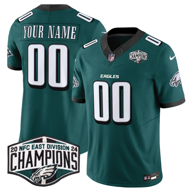 Men's Philadelphia Eagles Active Player Custom Green 2024 New NFC East Champions F.U.S.E. Vapor Untouchable Limited Stitched Football Jersey