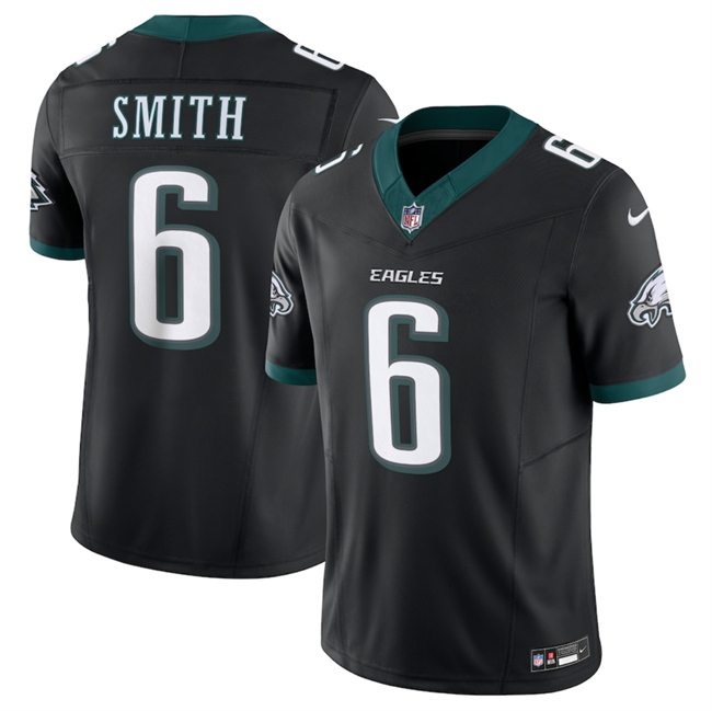 Men's Philadelphia Eagles #6 DeVonta Smith Black 2024 New F.U.S.E. Vapor Untouchable Limited Stitched Football Jersey