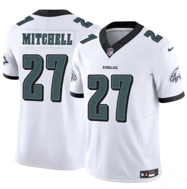 Men's Philadelphia Eagles #27 Quinyon Mitchell White 2024 New F.U.S.E. Vapor Untouchable Limited Stitched Football Jersey