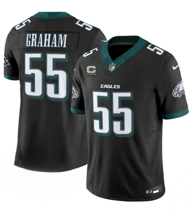 Men's Philadelphia Eagles #55 Brandon Graham Black 2024 With 4-Star C Patch F.U.S.E. Vapor Untouchable Limited Stitched Football Jersey