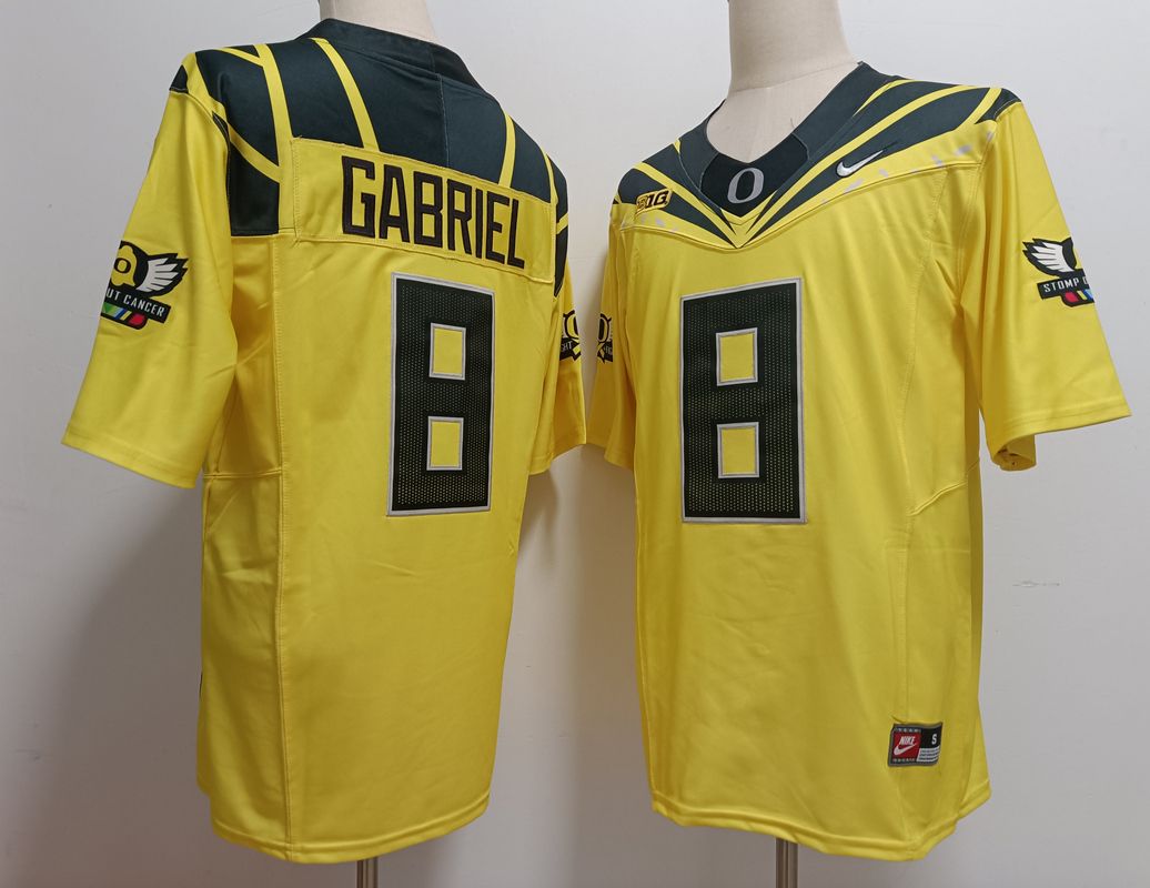 Men's Oregon Ducks #8 Dillon Gabriel Yellow FUSE NCAA Football Stitched Vapor Limited Stitched Nike Jersey