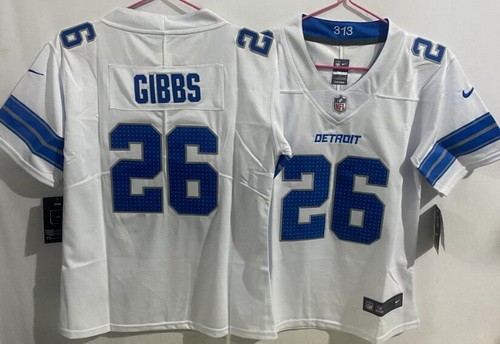 Youth Detroit Lions #26 Jahmyr Gibbs Limited White Vapor Jersey