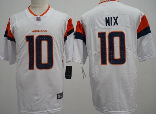 Youth Denver Broncos #10 Bo Nix Limited White Vapor Jersey