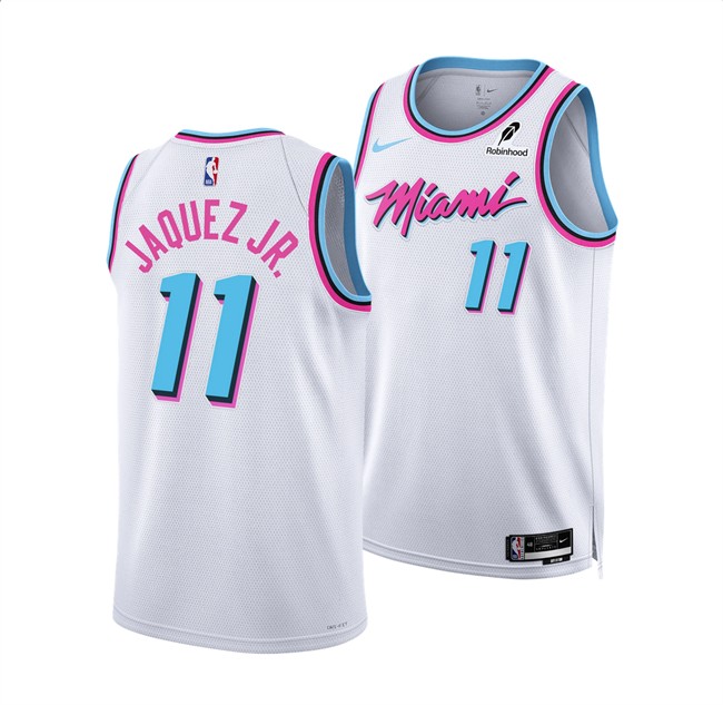 Men's Miami Heat #11 Jaime Jaquez Jr. White 2024-25 City Edition Stitched Basketball Jersey