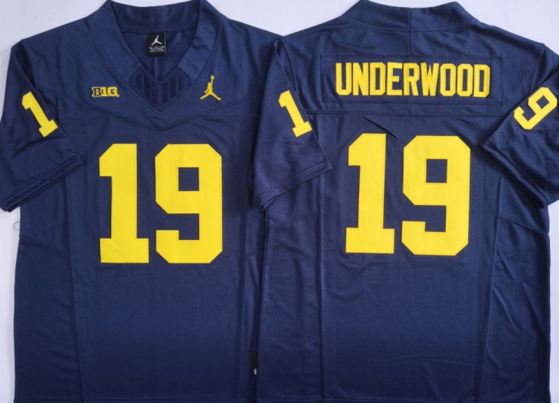 Men's Michigan Wolverines #19 Bryce Underwood Navy FUSE Vapor Limited College Football Stitched Jersey