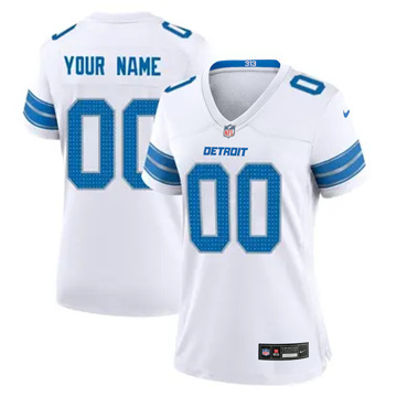 Women's Detroit Lions Active Player Custom Team Game White Stitched NFL Jersey