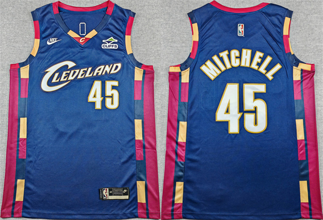 Men's Cleveland Cavaliers #45 Donovan Mitchell Navy 2025-26 Classic Edition Stitched Jersey