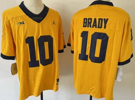 Youth Michigan Wolverines #10 Tom Brady Yellow College Football Jersey