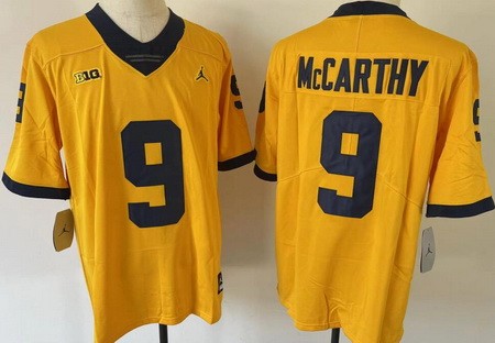 Youth Michigan Wolverines #9 JJ McCarthy Yellow College Football Jersey