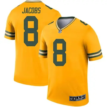 Men's Green Bay Packers #8 Josh Jacobs Vapor Limited Inverted Gold NFL Stitched Jersey