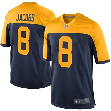 Men's Green Bay Packers #8 Josh Jacobs Vapor Limited Navy Blue NFL Stitched Jersey