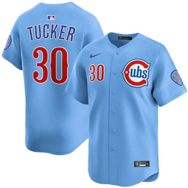 Men's Chicago Cubs #30 Kyle Tucker Blue 2024-25 2nd Alternate Limited Stitched Baseball Jersey