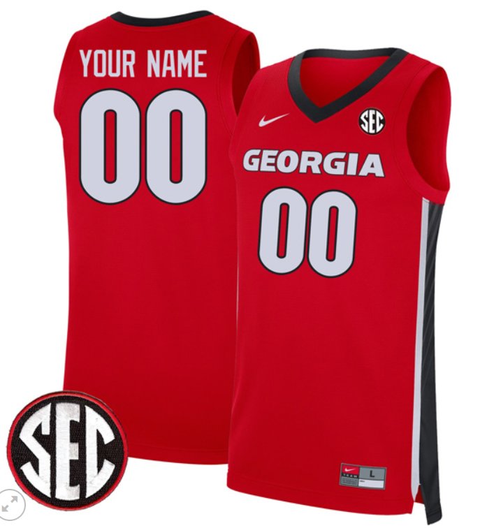 Custom Georgia Bulldogs Jersey NCAA College Basketball Stiched Red