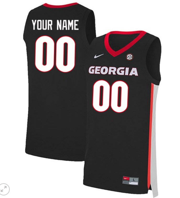 Custom Georgia Bulldogs Jersey College Basketball Stiched Black