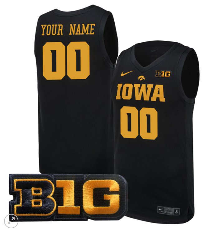 Custom Iowa Hawkeyes Jersey College Basketball Stiched Black