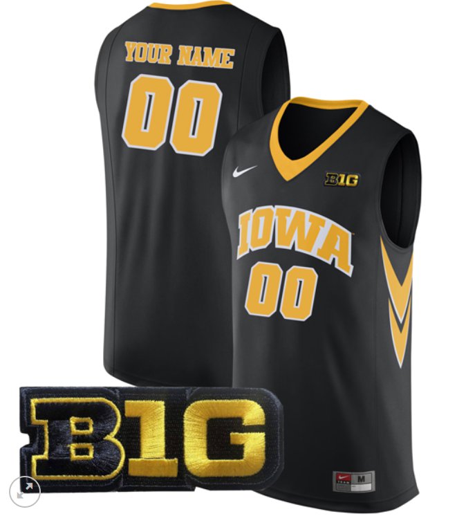 Custom Iowa Hawkeyes Jersey College Basketball Stiched Black Alternate