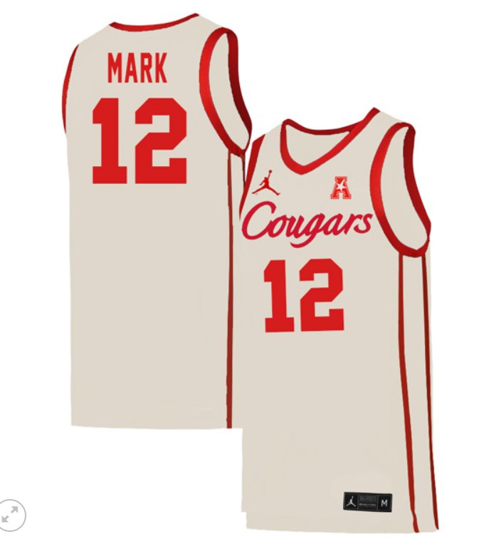 Men's Tramon Mark Jersey #2 Houston Cougars College Basketball Stiched White