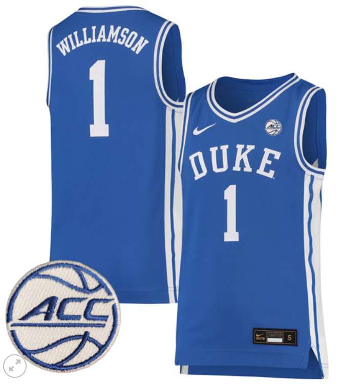 Men's Duke Blue Devils #1 Zion Williamson Nike NCAA Basketball Stiched Blue Jersey