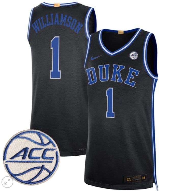 Men's Duke Blue Devils #1 Zion Williamson Nike NCAA Basketball Stiched Limited Black Jersey