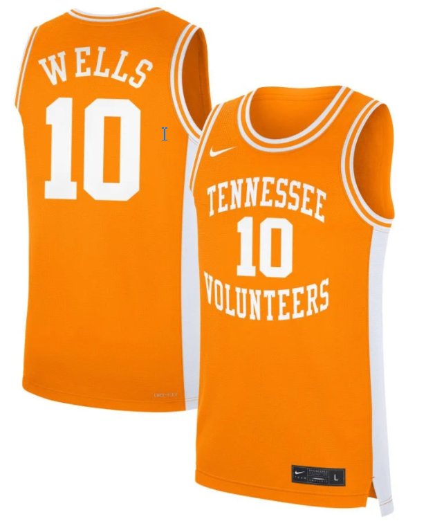 Men's Tennessee Volunteers #10 Destinee Wells Nike Basketball NIL Orange Stitched Jersey