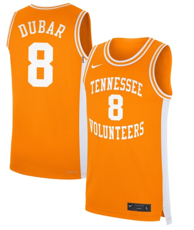 Men's Tennessee Volunteers #8 Darlinstone Dubar Nike Basketball NIL Orange Stitched Jersey