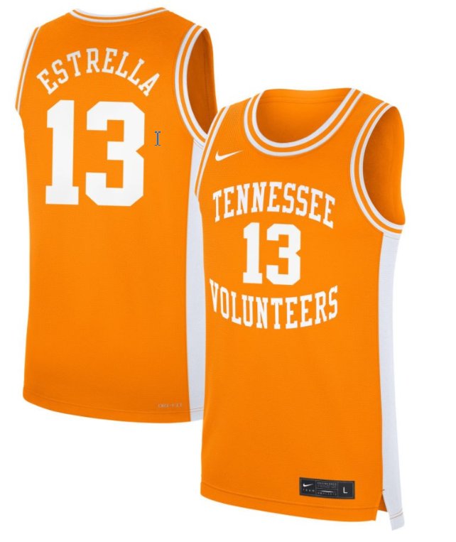 Men's Tennessee Volunteers #13 J.P. Estrella Nike Basketball NIL Orange Stitched Jersey