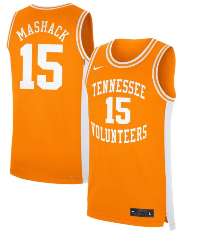 Men's Tennessee Volunteers #15 Jahmai Mashack Nike Basketball NIL Orange Stitched Jersey