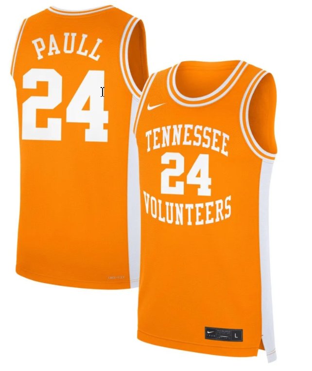 Men's Tennessee Volunteers #24 Gavin Paull Nike Basketball NIL Orange Stitched Jersey