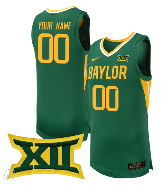 Custom Baylor Bears Jersey NCAA College Basketball Game Stiched Green