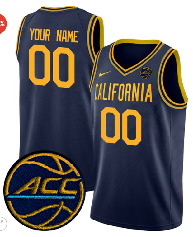 Custom California Golden Bears Jersey Basketball Performance Stiched Navy Alternate